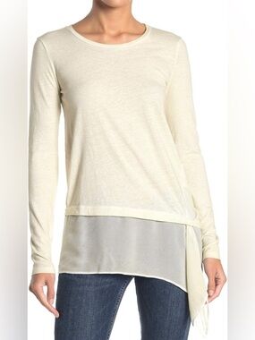 NWT All Saints Cream Miro Layered Long-Sleeve Tunic Top